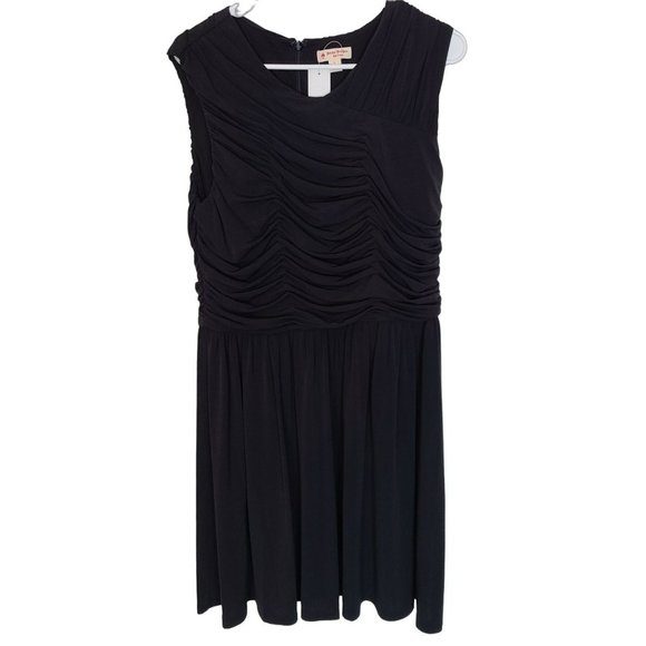 Brooks Brothers Red Fleece Womens L Black Ruched Sleeveless Jersey Dress NWT - Picture 1 of 9